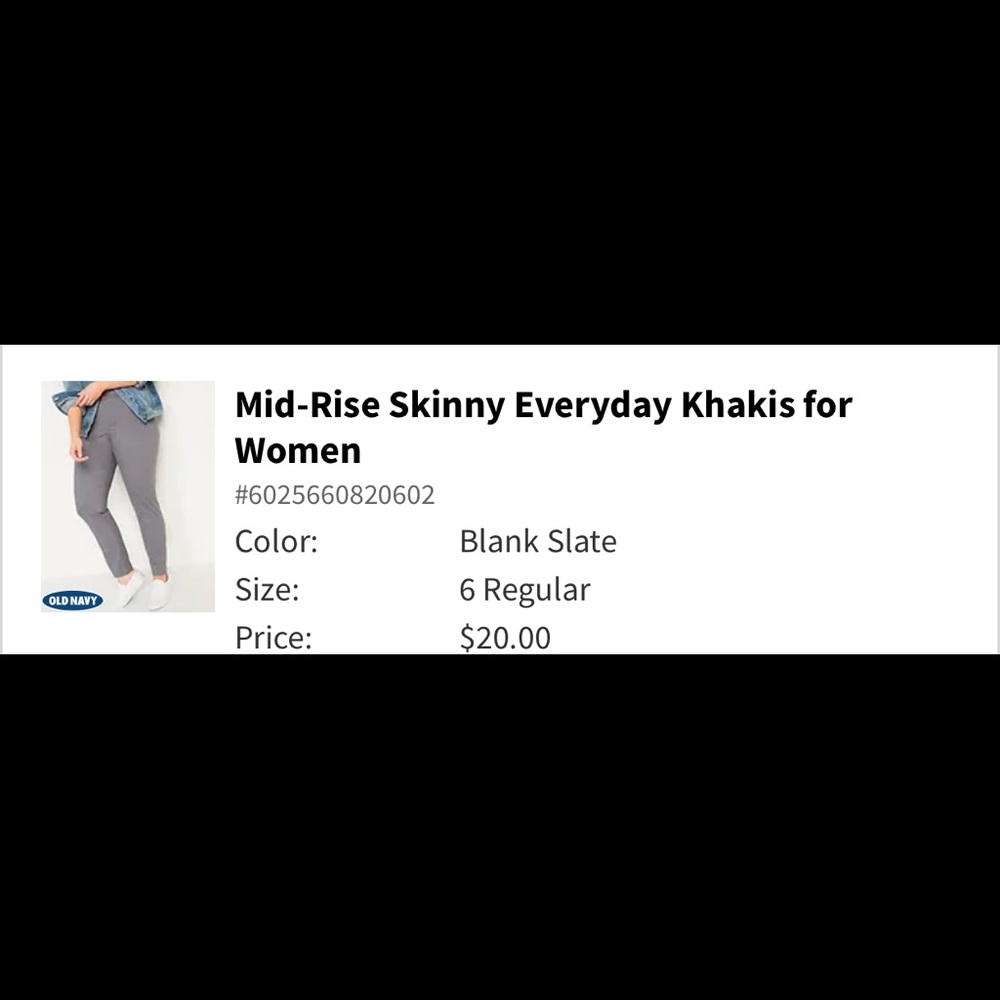 NWT Old Navy Mid-Rise Skinny Everyday Khaki Pants Size 6